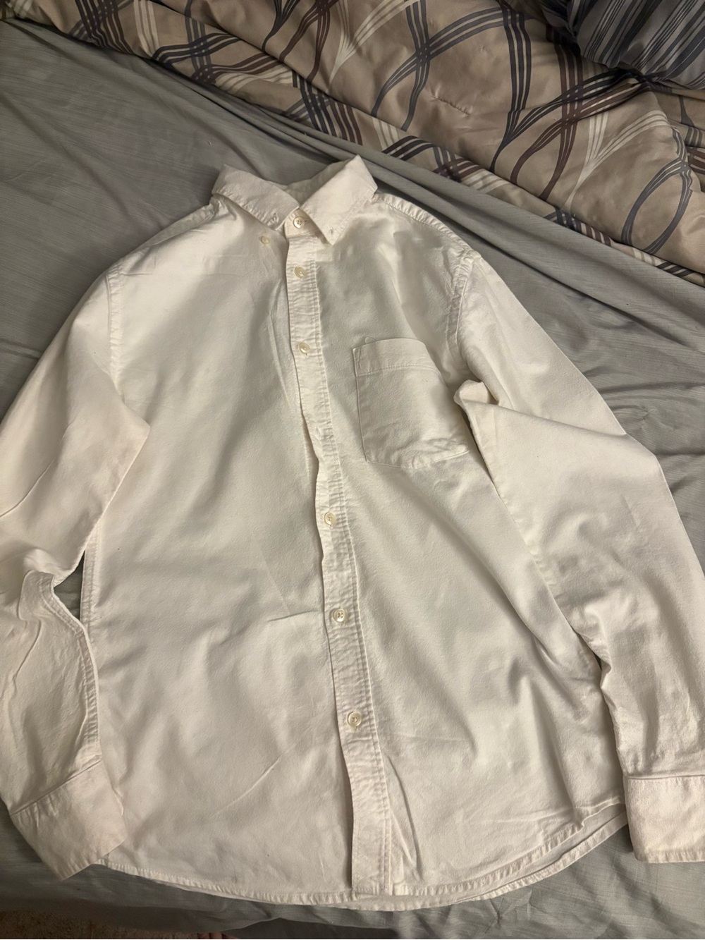 Goodfellow & Co White Long-Sleeve Button-Down Shirt
